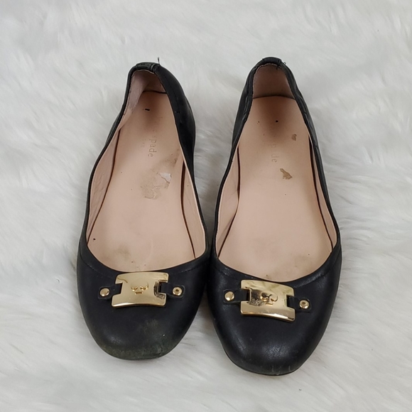 Kate Spade black leather upper shoes flat size 6.5 - Picture 2 of 10